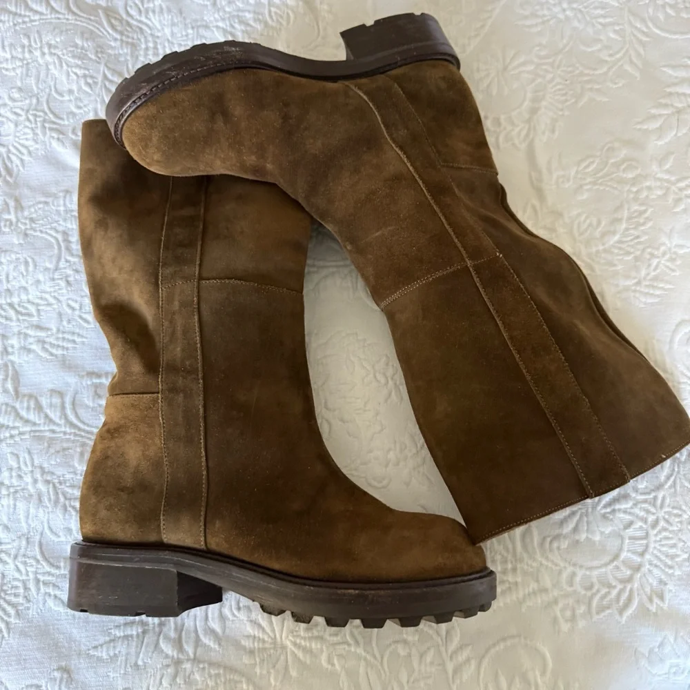 Marni Brown Suede with Lug Sole Boots. Size 5